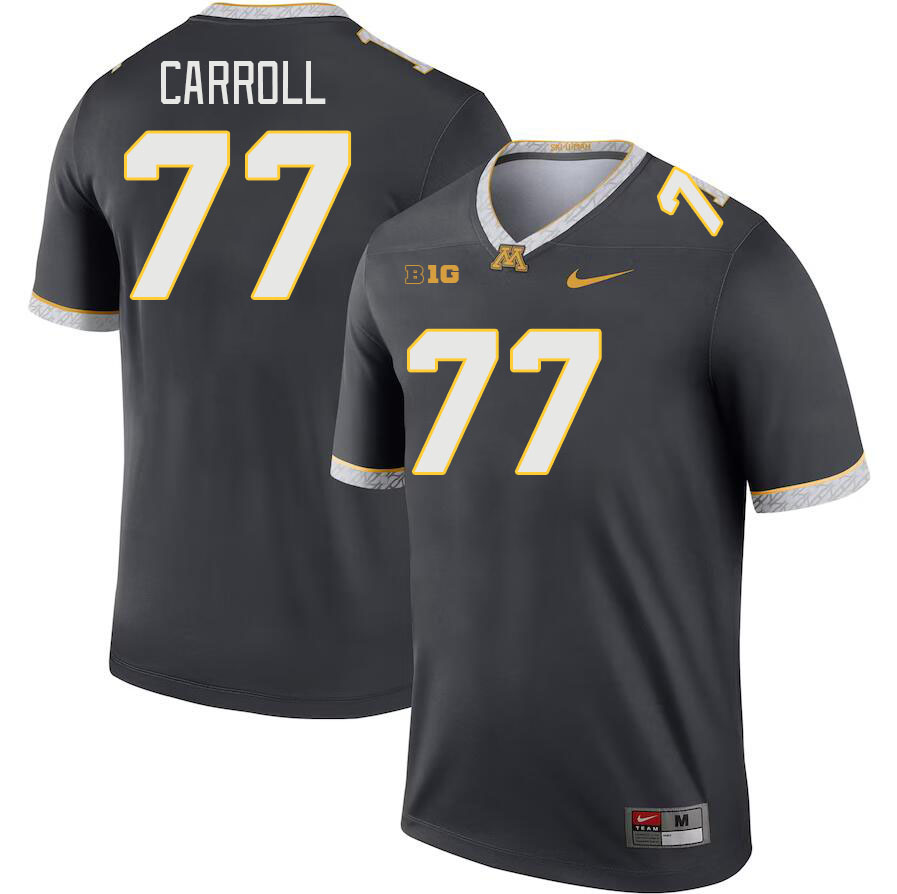 Men #77 Quinn Carroll Minnesota Golden Gophers College Football Jerseys Stitched-Charcoal